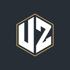 Modern Luxury Letter Monogram Logo with Polygon Frame Design
