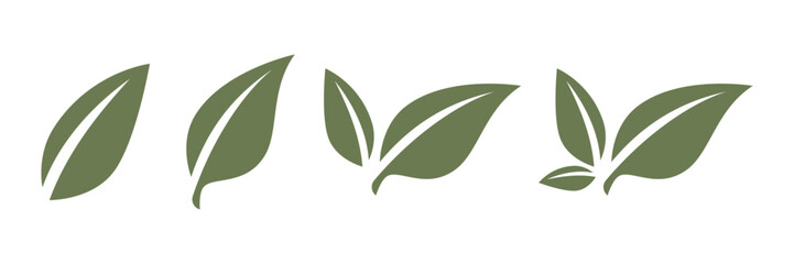set leaf vector illustration. leaf logo design on white background