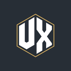 Modern Luxury Letter Monogram Logo with Polygon Frame Design
