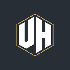 Modern Luxury Letter Monogram Logo with Polygon Frame Design
