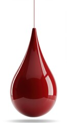 Obraz premium Elegant Red Teardrop Pendant Lamp Design: Modern Minimalist Home Decor Accent