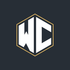 Modern Luxury Letter Monogram Logo with Polygon Frame Design
