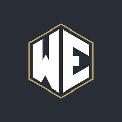 Modern Luxury Letter Monogram Logo with Polygon Frame Design
