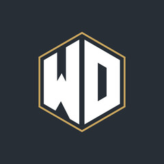 Modern Luxury Letter Monogram Logo with Polygon Frame Design
