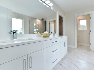 Modern residential bathroom interior