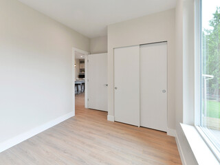 Modern residential empty bedroom interior