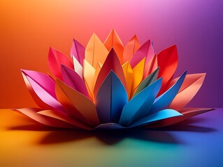 Vibrant Papercraft: A Symphony of Color and Form in Delicate Petal Arrangements