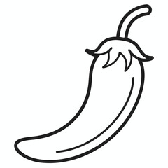 Chili Pepper outline icon on white background