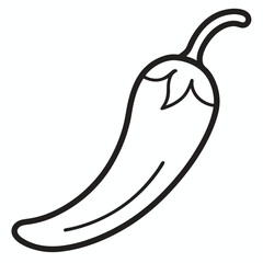 Chili Pepper outline icon on white background