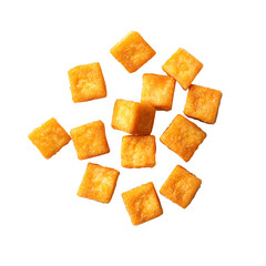 Golden Square Crackers Falling Black Background