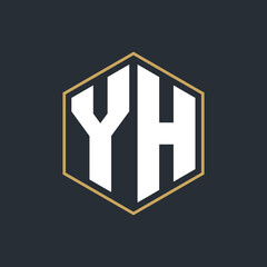 Modern Luxury Letter Monogram Logo with Polygon Frame Design
