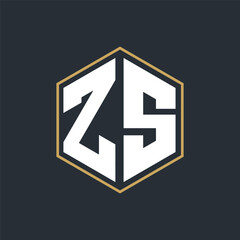 Modern Luxury Letter Monogram Logo with Polygon Frame Design
