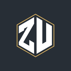 Modern Luxury Letter Monogram Logo with Polygon Frame Design
