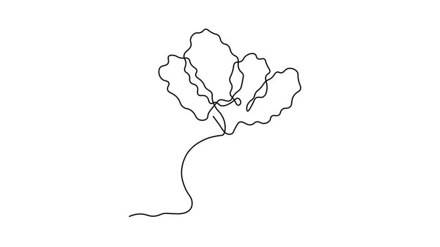 Abstract sugar beet, Self drawing animation one continuous line draw, logo