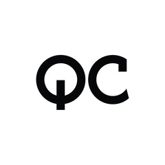 QC monogram logo design letter text name symbol monochrome logotype alphabet character simple logo