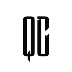 QC monogram logo design letter text name symbol monochrome logotype alphabet character simple logo