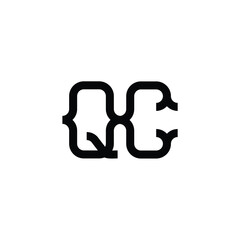 QC monogram logo design letter text name symbol monochrome logotype alphabet character simple logo
