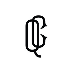 QC monogram logo design letter text name symbol monochrome logotype alphabet character simple logo