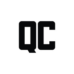 QC monogram logo design letter text name symbol monochrome logotype alphabet character simple logo
