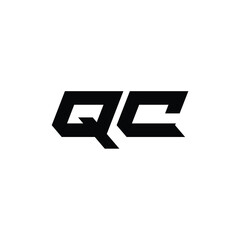 QC monogram logo design letter text name symbol monochrome logotype alphabet character simple logo