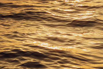 Golden Sunset Rippled Water Surface Background