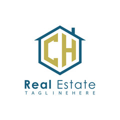 Fototapeta premium Modern Real Estate Logo – House, Apartment, Building, Architecture, Construction, Property Investment, Corporate Branding Design 