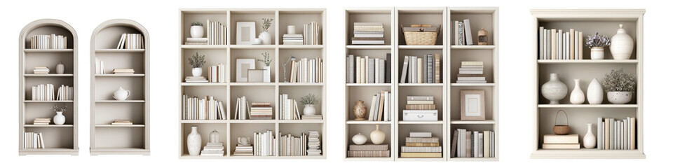 Elegant and minimalist bookshelf display in a modern home interior