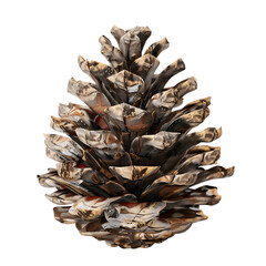 pine cone isolated on white background simple natural object