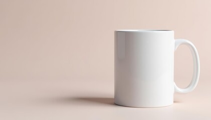 Obraz premium Classic white mug, handle to the right, clean background , simple, product photography