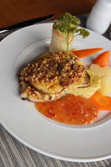 pan fried talapia with peanut souce