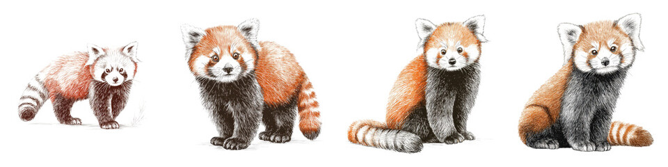 Obraz premium Adorable red pandas in their natural habitat
