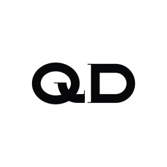 QD monogram logo design letter text name symbol monochrome logotype alphabet character simple logo