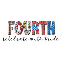 Fourth of July Design with Patriotic Patterns and Celebrate with Pride