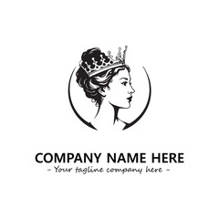 Head of queen logo company design vector illustration