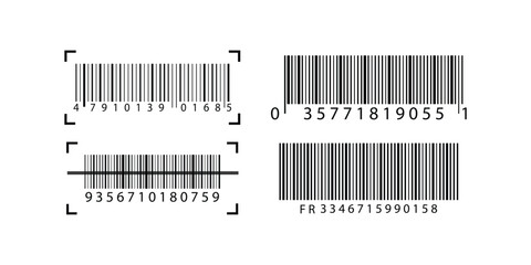 Simple barcode icon set. Barcode product distribution icon for apps and website UI designs. Dummy Barcode icon. barcode icon for selling, shopping.