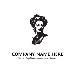 Head of queen logo company design vector illustration