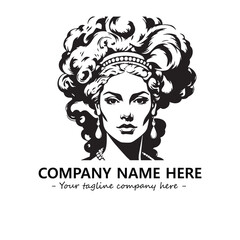 Head of queen logo company design vector illustration