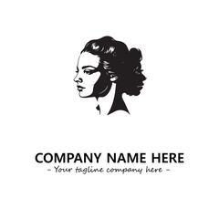 Head of queen logo company design vector illustration