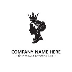 Head of queen logo company design vector illustration