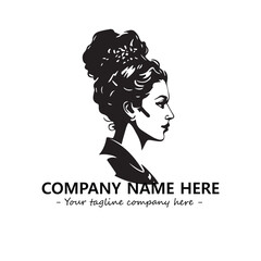 Head of queen logo company design vector illustration