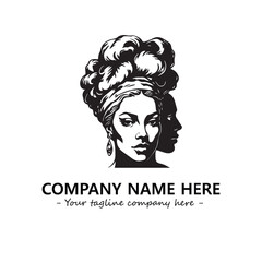 Head of queen logo company design vector illustration