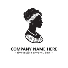 Head of queen logo company design vector illustration