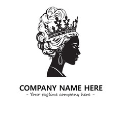 Head of queen logo company design vector illustration