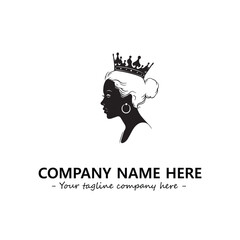 Head of queen logo company design vector illustration