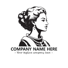 Head of queen logo company design vector illustration