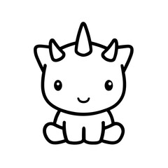Simple dinosaur Triceratops Icon 