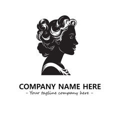 Head of queen logo company design vector illustration