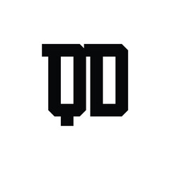 QD monogram logo design letter text name symbol monochrome logotype alphabet character simple logo