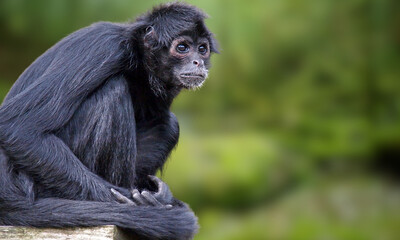 White-bellied Spider Monkey – Agile Primate of South American Rainforests with Distinctive White Chest