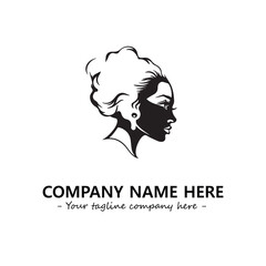 Head of queen logo company design vector illustration